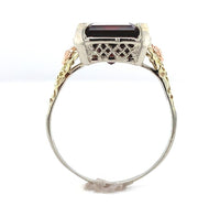 14k White Gold 5.48 Carat Genuine Natural Garnet Ring with Rose Gold (#J6555)