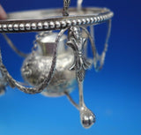 Dutch .833 Silver Warming Stand with Burner Cast Figural Faces Swags Birds #6534