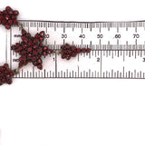 Genuine Natural Bohemian Garnet Necklace with Large Rosette Star Drop (#J4853)