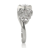 14k White Gold Vintage .50ct Genuine Diamond Engagement Ring w/GIA Report #J6748