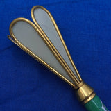 Tussie Mussie with Celluloid Five Panel Cup and Enamel Porcelain Handle #J7457