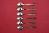 Norwegian Sterling Silver Demitasse Spoon Set of 6 enameled 3 3/4"