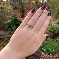 14k White Gold Art Deco .28ct Genuine Natural Ruby Filigree Ring (#J6334)