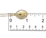 14k White Yellow Gold Locket w/18" 14k White Gold Chain Yellow Gold Beads #J7354