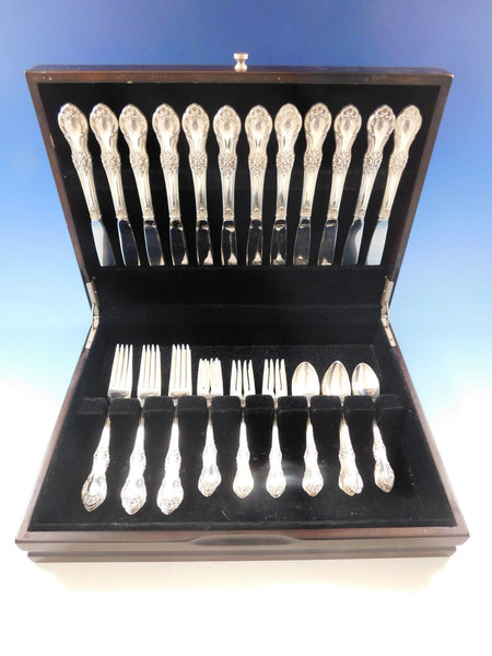 Wild Rose by International Sterling Silver Flatware Set 12 Service 48 pcs