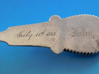 Wood & Hughes Sterling Silver Pie Server BC w/Woman "Julia" on Back 10 3/8"