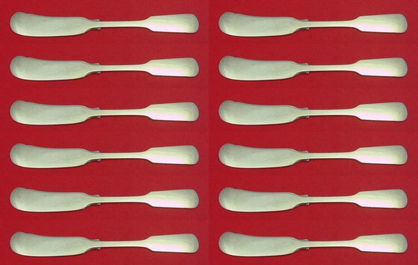 Old English Tipt By Gorham Sterling Silver Butter Spreader flat handle Set 12pcs