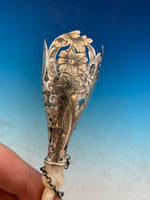 Sterling Silver Tussie Mussie Posey Posy Holder w/ Engraved Pcd Flowers (#J1301)