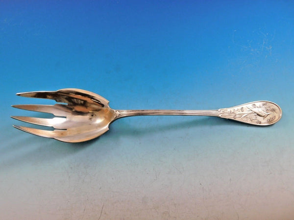 Japanese by Tiffany and Co. Sterling Silver Salad Serving Fork w/ Bird 10 1/4"
