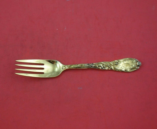 Chrysanthemum Vermeil by Tiffany and Co Sterling Silver Pastry Fork 4-Tine 6"