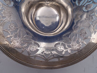 JE Caldwell Sterling Silver Fruit Basket with Swing Handle Daisy Flowers (#8415)