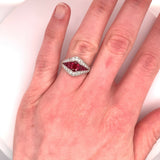 Platinum 2.79 Carat Finest Genuine Natural Ruby Ring (#J4865)