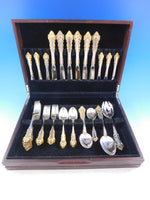 Medici Golden Accent by Gorham Sterling Silver Flatware Set 6 Service 39 Pieces