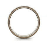 14k White Gold Men's Wedding Band with Beaded Edge Size 11 Ring (#J6645)