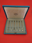 Acorn by Georg Jensen Sterling Silver Nut Pick Set of 6 in fitted box 3 1/2"