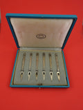 Acorn by Georg Jensen Sterling Silver Nut Pick Set of 6 in fitted box 3 1/2"
