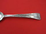 Lap Over Edge Acid Etched By Tiffany Sterling Place Soup Spoon w/ flowers 7"