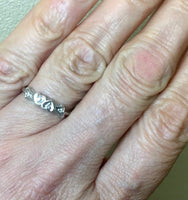 14k White Gold Genuine Natural Diamond Heart Band Ring (#J5178)