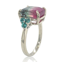 14k Gold 6.18 Carat Bi-Color Watermelon Genuine Natural Tourmaline Ring #J6987