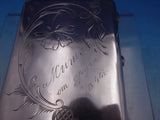 Russian .875 Silver Card Case Engraved Flower and Ribbon c. 1908-1926  (#6928)