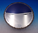 Portuguese Silverplate Plateau Round Mirrored w/4 Feet Woodgrain Back (#6861-2)