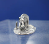 English .800 Silver Place Card Holder Bear Figural 3/4" x 1 3/8" x 1" (#5270)
