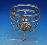 Dutch .833 Silver Warming Stand with Burner Cast Figural Faces Swags Birds #6534