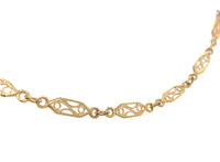 18k Yellow Gold Handmade European Chain Necklace Jewelry (#J7358)