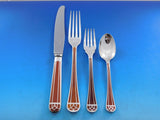 Talisman Sienna Brown by Christofle Silverplate Flatware Service Set 41 pieces