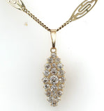 14k 1.85ct Total Weight Mine Cut Genuine Natural Diamond Pendant (#J5957)