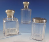 Christofle Sterling Silver Dresser Jar Set 3pc Two Round & One Square (#0747)