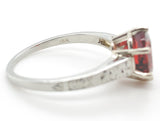 18k White Gold 1.97 Carat Genuine Natural Spessartine Garnet Ring 5 3/4 (#J7567)