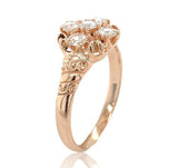 Victorian 10k Rose Gold Ring w/Rose Cut Genuine Natural Diamonds Size 7 (#J6603)