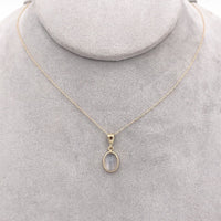 14k Yellow Gold Oval 1.55 Carat Genuine Natural Moonstone Pendant (#J6711)