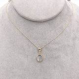 14k Yellow Gold Oval 1.55 Carat Genuine Natural Moonstone Pendant (#J6711)