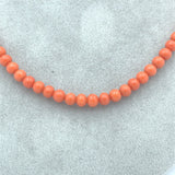 Genuine Natural Ox Blood Red Coral Bead Necklace Beads with 14k Clasp (#J7575)