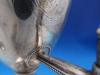 Sterling Silver Samovar w/ Square Pedestal Base Beaded Border Ball Feet (#7392)