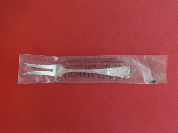 Floreale by Zaramella Argenti Italian Sterling Cold Meat Fork 2-Tine 8 1/4" New