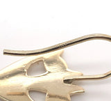 14k Yellow Gold 47.50ct Genuine Natural Fox Turquoise Dangle Earrings (#J6121)