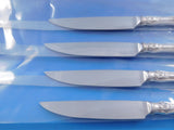 Violet by Wallace Sterling Silver Steak Knife Set 4pc HHWS  Custom Made 8 3/8"