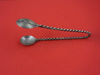 Revere by Unknown Maker Sterling Silver Ice Tong hand wrought twisted 7 1/4"
