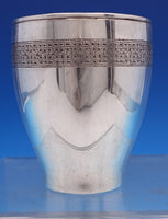 Persian 84 Silver Cup Engraved Geometric Design 3 3/8" Middle Eastern (#7825)