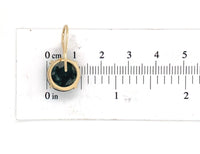 14k Yellow Gold Pair of Moss Genuine Natural Agate Earrings w/Wire Hooks #J6722