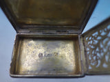 William Simposon WS English Sterling Silver Vinaigrette Box Hand Engraved #6609