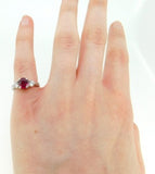 Platinum 1.10 Carat Ruby Ring with GIA Report Jewelry Size 4.5 (#J4501)