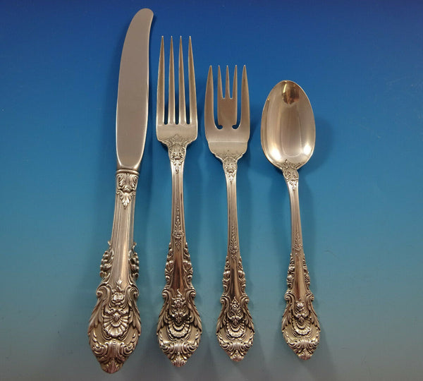 Sir Christopher by Wallace Sterling Silver Flatware Set For 12 Service 48 Pieces