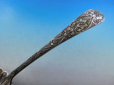 Antique Engraved by Tiffany and Co Sterling Silver Pea Serving Spoon 8 1/2"