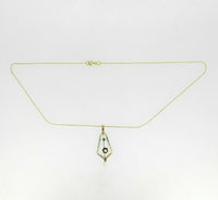 10k Yellow Gold Victorian Pearl Lavaliere Pendant (#J1092)