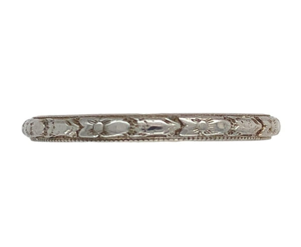 18k White Gold Wedding Band Ring Size 6.75 Jewelry (#J7285)