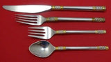 Aegean Weave Gold by Wallace Sterling Silver Regular Size Place Setting(s) 4pc